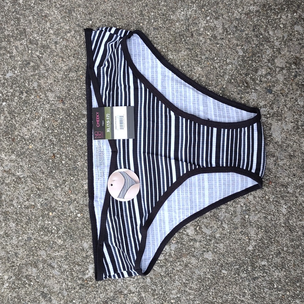New Striped Ribbed Lightweight Cotton Cheeky Cheekini Stretchy Undies Panties - Picture 1 of 6